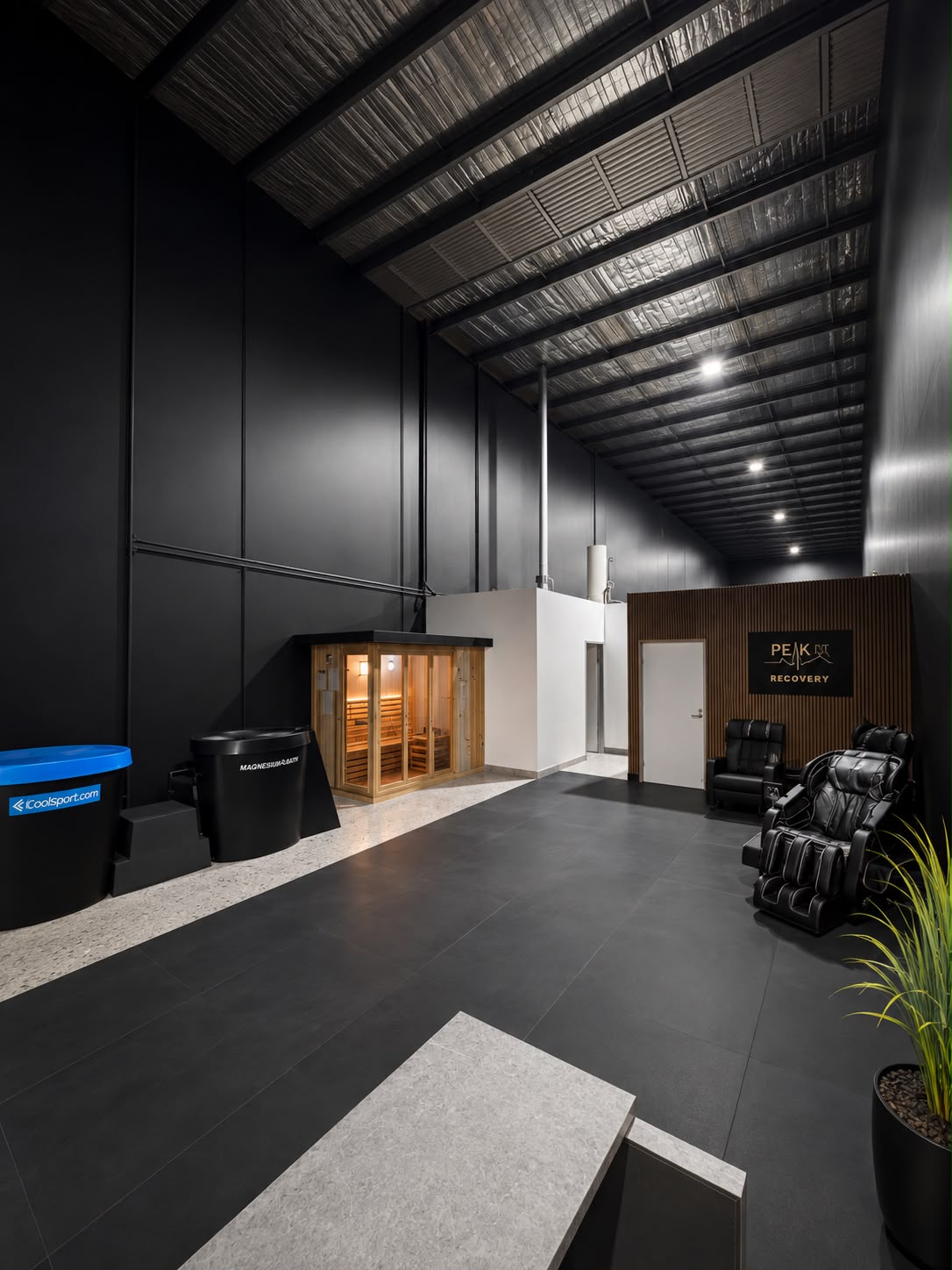 The Recovery Centre at Peak Fitness Keysborough, with infrared sauna, ice bath and 3D massage chairs